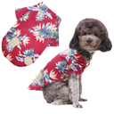 Hawaiian Shirt for Small Dogs & Cats - Lightweight Breathable Pet Tshirt with Vibrant Fade-Resistant Colors for Small Dog cat Daily Use (S, RED)