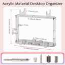 Storage Holder for Dyson Airwrap Attachments - Acrylic Hairdryer Organizer with Cord Hanger, Compatible with Dyson Diffuser, Curlers & Brushes Attachments for Bathroom Vanity and Hairsalon