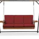 Arden Indoor/Outdoor Swing Cushion Set, 56 x 20, Water Repellent, Fade Resistant, Cushion Set for Swing or Bench Ruby Red Leala