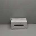 Sumnacon Tissue Box Cover Rectangle Leather Tissue Box with Magnetic Bottom,PU Tissue Box Holder Decorative Grid White Tissue Cover for Bathroom Toilet Bedroom Kitchen Office Table Desk, Large