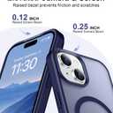 Designed for Magnetic iPhone 14 Case & iPhone 15 Case,[Compatible with MagSafe] [Military Grade Drop Protection] Slim Translucent Matte Shockproof with Anti-Fingerprint Phone Case 6.1"-Seablue