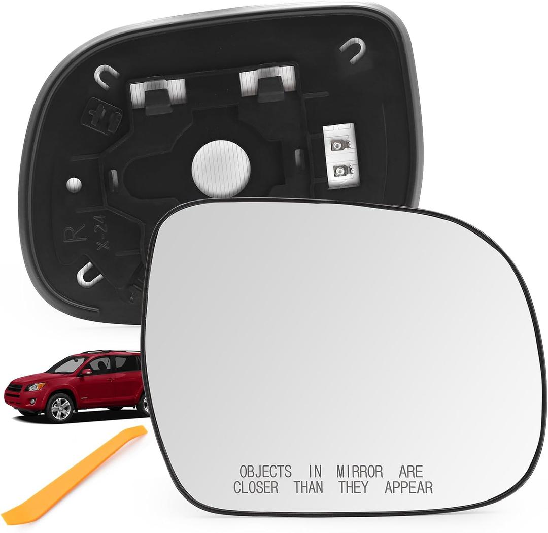 Passenger Side Power Heated Mirror Glass Assembly Replacement for Toyota RAV4 2006 2007 2008 2009 2010 2011 - Right Side Convex Mirrors With Backing Plate 8793142890 for Rav4 Accessories