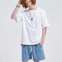 Mens Oversized T-Shirts Fashion Loose Fit Crewneck Tshirt Streetwear Heavyweight Short Sleeve Gym Workout Tops, Size XL