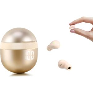 Smallest Sleep Earbuds for Side Sleepers, [Upgrade 2026 Version] Ultra-Comfort & Lightweight Wireless Mini Sleep Headphones, No Low Battery Beep Noise Isolation Ear Buds for Sleeping Working (Beige)