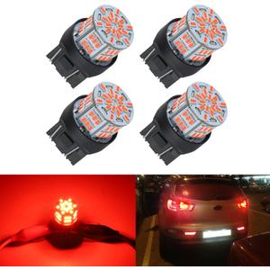 iFunyLED 4PCS 7443 LED Bulb Brake Tail Light 12V-24V Super Bright 7440 T20 LED Replacement Light Kit Set for Car Tail Brake Turn Signal Lights - Brilliant Red