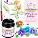 FUNSHOWCASE UV Dip Resin for Wire Flower, DIY Wire Art Low Odor Handmade Set, Transparent UV Dip Resin-100ml, 4mm(0.15inches) Copper Wire roll 7m(22.9fts), Winding Rod Size 5mm-9mm(0.19-0.35inches)