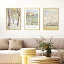 upsimples 16x24 Picture Frame Gold 3 Pack, Scratch-Proof Poster Frames 16 x 24 for Photo Gallery - Slide-In Strips, Horizontal or Vertical Wall Mounting