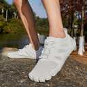 Barefoot Shoes for Men and Women | Wide Toe Box & Zero-Drop Sole for Natural Movement | Minimalist Trail Running, Hiking & Water Sports Shoes | Flexible, Lightweight & Non-Slip (9.5 Women/7.5 Men, Color_white)