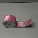 HUIHUANG Pink Velvet Wired Ribbon 2.5 inch Light Pink Velvet Ribbon with Pink Glitter Christmas Ribbons for Gift Wrapping, Christmas Tree Decoration, Bows, Wreaths, Garlands- Continuous 10 Yards