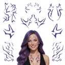 Temporary Tattoos Laser Stickers for Face and Body, Party Cosplay Temporary Tattoos Accessories Body Tattoo Set for Halloween (8pcs)