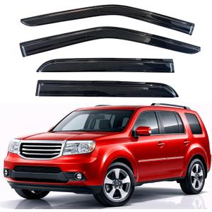 KPY Rain Guards Fit for 2009-2015 Honda Pilot, Out-Channel Window Visors Vent Wind Deflectors 4PC, Car Accessories for 09-15 Pilot