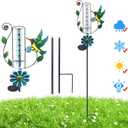 Solar Rain Gauges with LED Light, 7" Freeze-Proof Rain Gauge Outdoor, Upgrade Water Rain Meter, Large Clear Numbers and Adjustable Height Rain Measuring Tool for Garden, Lawn, Patio, and Farm