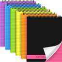 Resurhang 6 Pcs Legal Pad Top Spiral Bound Notebook 70 Sheets Double Sided College Ruled Paper Notepad Memo Steno Pad with Stiff Cover for Business College(8.5 x 11 Inches,No Holes,Bright Colors)