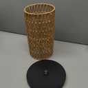 Floor Lamp for Living Room, Farmhouse Rattan Floor lamp, Modern Standing lamp with 3 Color LED Bulb, Black Tall Lamp with Foot Switch