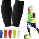 Soccer Shin Guards Pads for Youth Adult, Shin Defender Shin Guards Kids, Calf Compression Sleeve with Honeycomb Pads, Protective Soccer Shin Pads Gear for Boys, Girls (X-Small, Black)