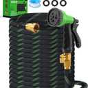 100ft Garden Hose, Non-Expandable Water Hose with 8 Function Spray Nozzle, Lightweight, Knik-Free, Burst-Resistant, Durable & Flexible 3/4" Garden Hose for Lawn, House Cleaning, Car Washing