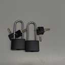 Diyife Padlock with Key, [2 Pack] [Waterproof] Lock with Key, Long Shackle Padlocks for Outdoor Anti-Rust, Small Covered Aluminum Padlock with 4 Alike Keys for Gym Locker, Fence, Shed (Black)