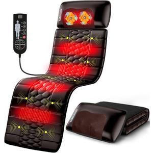 Full Body Massage Mat with Heat, Multiple Modes Neck Massager, Detachable Massage Mats for Full Body, Massage Pad Full Body with 9 Speed Settings and 10 Vibrating Motors for Office Home Use