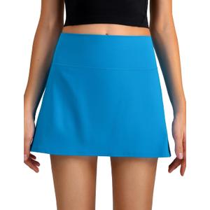 Colorfulkoala Dreamlux Skirts for Women High Rise Athletic Golf Tennis Skorts Built-in Shorts with Pockets (Blue, M)