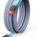 Snowkids Cat 8 Ethernet Cable 25 FT, Braided Heavy Duty High Speed Internet/LAN/Network Cable, 40Gbps 2000Mhz, Indoor and Outdoor Flat Patch Cord RJ45 Connector for Gaming, PC, Modem, Router