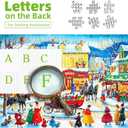 Winter Holiday Scene Jigsaw Puzzle 1000 Pieces for Adults, Colorful Christmas Village Snow Landscape, Family Entertainment