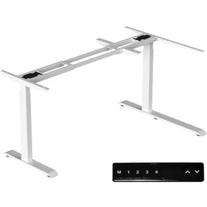Fromann Standing Desk Frame Electric Height Adjustable Desk Legs Sit Stand Up Table Base Dual Motor L Shaped Corner with USB for Home and Office (White)