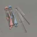 2 Pcs Travel Toothbrush Kit Fold Built-in Toothbrushes Set, Soft Bristles for Travel Camping School Business Trip Essential (Blue, Pink)