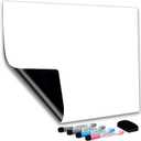 CUHIOY Magnetic Whiteboard Sheets 20" x 12" for Fridge, Easy to Clean Refrigerator Magnet Dry Erase White Board, Idea for Family Planner Organiser to Do List Grocery List with 4 Marker Pens & Eraser