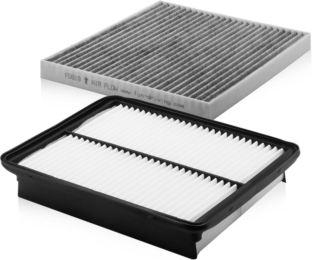Comb Engine Cabin Air Filter for Hyundai Sonata 2015 2014 2013 2012 2011 (carbon grey)