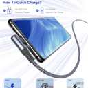 sweguard iPhone 17 Charger USB to Type C Cable 90 Degree [2-Pack,6.6FT] Fast Charging Cord for iPhone 17 16 15 Pro Max Plus Samsung Galaxy S25 S24 S23 S22 S21 S20 A54 A15 Note Flip LG Pixel Moto (Grey)
