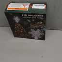 Christmas Tree Topper Lighted with Built-in LED Rotating Snowflake Projector, 3D Hollow Glitter Silver Snowflake Tree Topper for Xmas Party Holiday Christmas Decorations