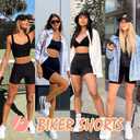 FULLSOFT 4 Pack Biker Shorts for Women with Pockets 5" High Waisted Tummy Control Workout Yoga Running Gym Tennis Shorts (XXL)