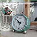 Peakeep 4" Small Battery Operated Antique Retro Analog Alarm Clock for Room Decor, Silent Elegant Bedside Desk Table Gift Clock