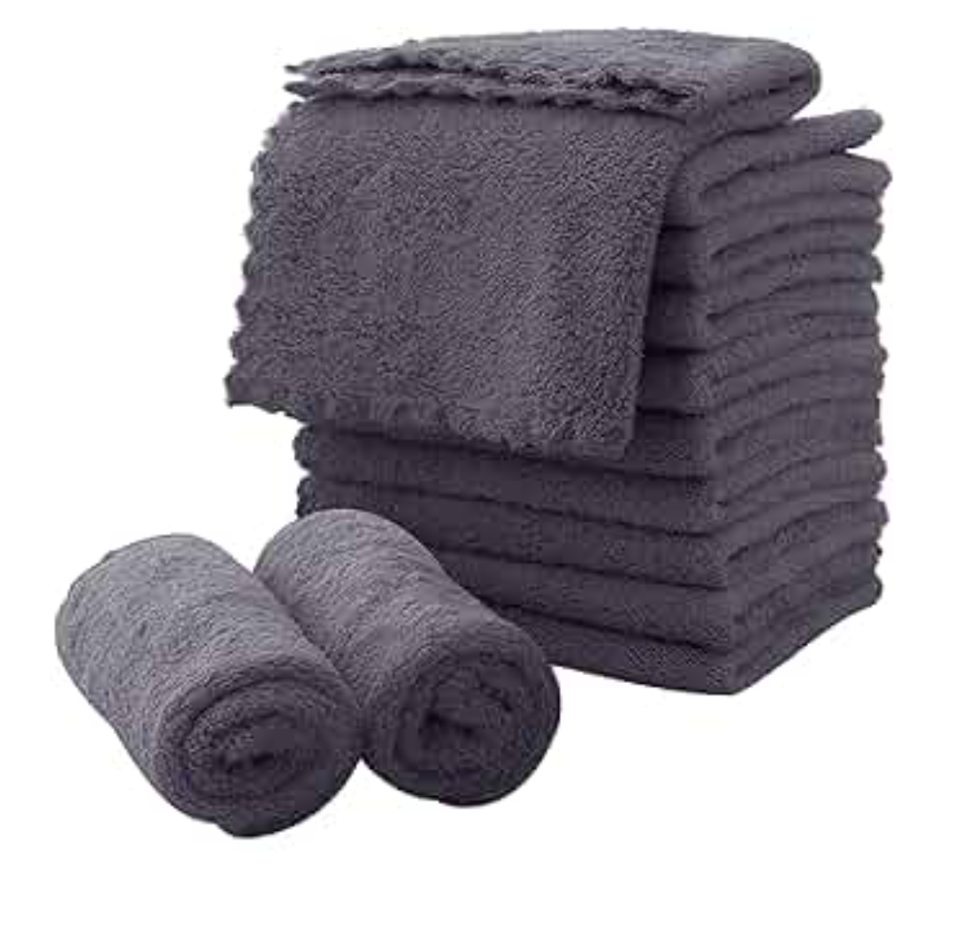 MOONQUEEN Microfiber Facial Cloths Fast Drying Washcloth 12 Pack - Premium Soft Makeup Remover Cloths - Highly Absorbent