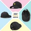 Smile Face Toddler Hat Baseball Cap for Boy Girls Baseball Hats Kids Soft Cotton Adjustable Cute Caps for 4-12 Years Black