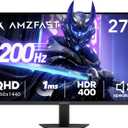 Amzfast 27 Inch 200Hz WQHD (2560 x 1440) Fast IPS Gaming Monitor, Built-in Speakers, 1ms G-SYNC Compatible, HDR400, 132% sRGB, 96% DCI-P3, VESA 100x100, HDMI 2.0 x 2 & DP 1.4 x 2, AMZG27F5Q