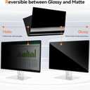 [2 Pack] 24 Inch Computer Privacy Screen for 16:9 Aspect Ratio Widescreen Monitor, Eye Protection Anti Glare Blue Light Computer Monitor Privacy Filter, Removable Anti-Scratch 24in Protector Film