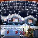 1620 LED Christmas Lights with 360Drops, 164ft 12 Modes Cool White Outdoor String Lights with Timer Dimmable, Waterproof Hanging Twinkle Lights for Outside Holiday Wedding Eaves Christmas Decor