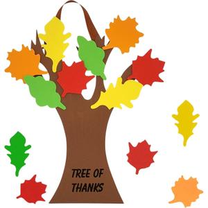 4E's Novelty Tree Craft Kit 4-Pack, Foam, Self-Adhesive - 11 Thanksgiving Craft, Ideal for Fall Crafts for Kids Perfect Gratitude Kit with Leaves to Write On