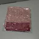 Fisoew Womens Short Sleeve Sweater Summer V Neck Striped Pullover Tops Casual High Low Loose Slit Cropped T Shirts (M)