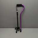 BeneCane Quad Cane Adjustable Walking Cane with Offset Soft Cushioned Handle for Men & Women Lightweight Comfortable with 4-Pronged feet for Extra Stability (purple)