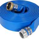 2" x 100 ft Backwash Hose for Swimming Pools, Heavy Duty PVC Lay Flat Water Discharge Hose,Durable Pool Drain Hose with Aluminum Pin Lug Fittings for Pump And Filters
