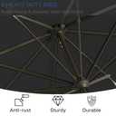 Patiokingdom 9FT Solar LED Patio Umbrella with Tilt and Crank,Outdoor Market Table Umbrella with 8 Sturdy Ribs, UV Protection for Deck, Lawn,Pool,Backyard