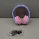 iClever BTH12 Kids Bluetooth Headphones,Colorful LED Lights,74/85dBA Safe Volume,85H Playtime,Fast Charging,Bluetooth 5.2,Over Ear Kids Headphones Wireles for iPad/Tablet/Airplane, Gradient Pink