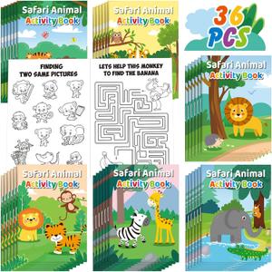 Sinmoe 36 Pcs Safari Animals Mini Activity Books for Kids Coloring Drawing Books Set with Lion Tiger Giraffe Patterns DIY Game Party Favors Fun Classroom Gifts Goody Filler Back to School Supplies Sinmoe 36 Pcs Safari Animals Mini Activity Books for Kids Coloring Drawing Books Set with Lion Tiger Giraffe Patterns DIY Game Party Favors Fun Classroom Gifts Goody Filler Back to School Supplies