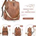 Dora & Liz Laptop Backpack for Women, Leather Travel Backpack with 15.6 Inch Laptop Compartment, College Work Computer Bag