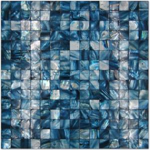 KASARO Peel and Stick Backsplash Shell Tiles, Mother of Pearl Mosaic Self Adhesive Tiles for Kitchen Wall Bathroom Bedroom Decor, Blue, 10-Sheet