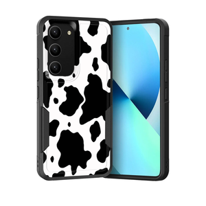 for Galaxy S23 Case, Dual Layer Hybrid Heavy Duty Rugged Shockproof Hard PC +Soft Silicone Protective Case for Samsung Galaxy S23 5G 6.1'',Cow Print