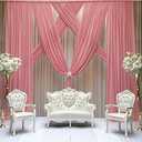 FUHSY Dusty Rose Backdrop Curtains 10FT  1 Panels Chiffon Fabric Backdrop Drapes Sheer Curtains Wedding Arch Draping Fabric Ceiling Drapes for Bridal Shower Tulle Cloth Backdrop for Birthday Party