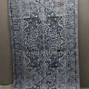 KUTA Extra Long Runner Rug for Hallway 2.6x18ft, Blue White Vintage Washable Kitchen Rugs, Non-Slip Stair Runners Indoor Ultra Soft Printed Floral Medallion Carpet for Bedroom Living Room Nursery